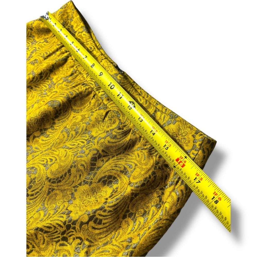 Banana Republic Yellow/Gold Brocade Patterned High Waist Bubble Mini Skirt - Picture 10 of 14